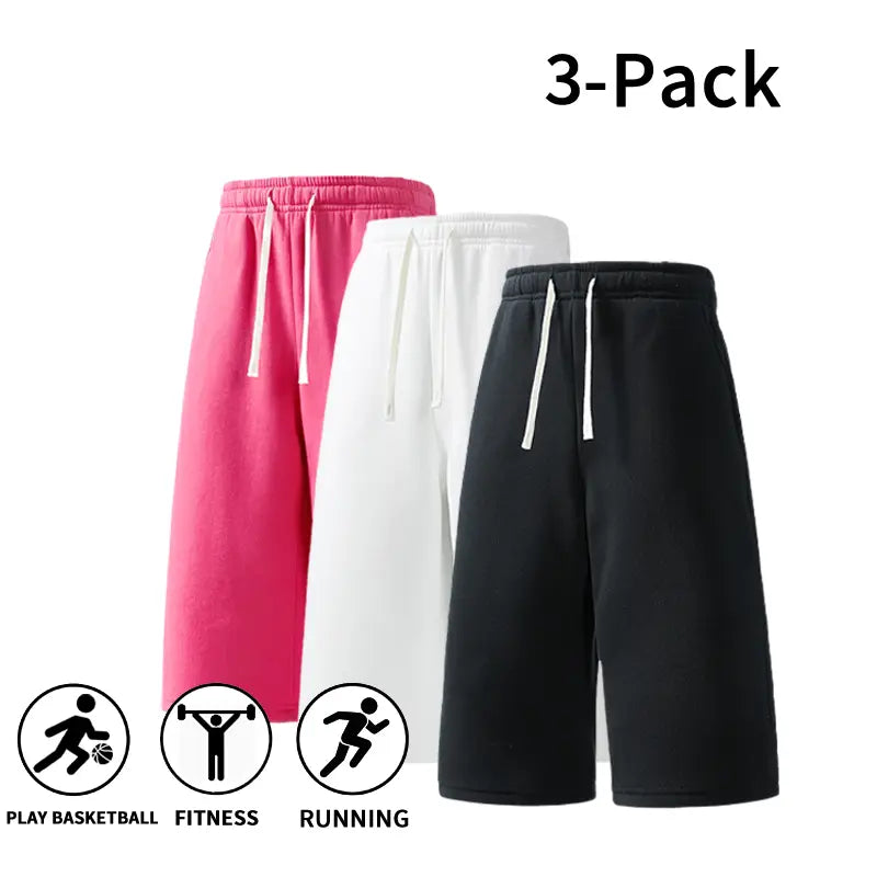 3-Pack Men’S Athletic Sweat Shorts – Elastic Drawstring Shorts for Basketball, Fitness & Running,Summer Vibe