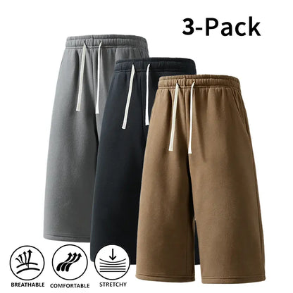 3-Pack Men’S Athletic Sweat Shorts – Elastic Drawstring Shorts for Basketball, Fitness & Running,Summer Vibe
