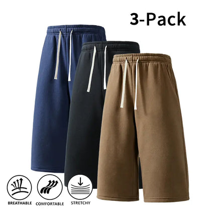 3-Pack Men’S Athletic Sweat Shorts – Elastic Drawstring Shorts for Basketball, Fitness & Running,Summer Vibe