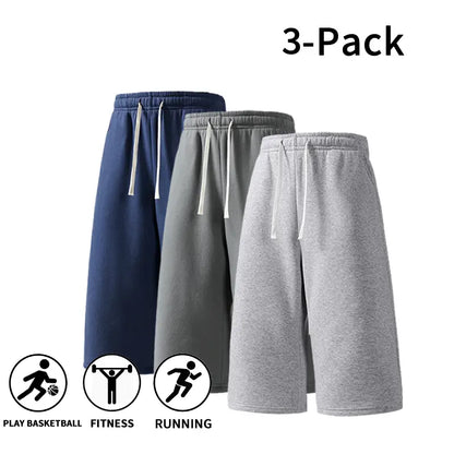 3-Pack Men’S Athletic Sweat Shorts – Elastic Drawstring Shorts for Basketball, Fitness & Running,Summer Vibe