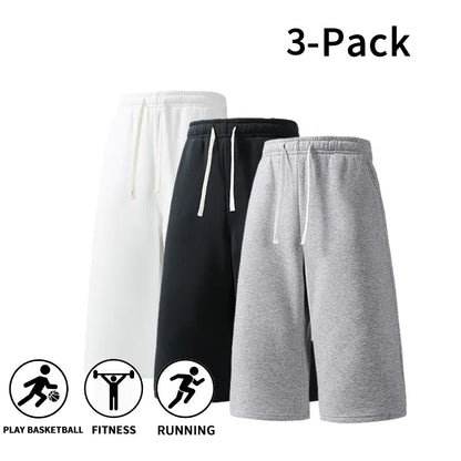 3-Pack Men’S Athletic Sweat Shorts – Elastic Drawstring Shorts for Basketball, Fitness & Running,Summer Vibe