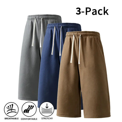 3-Pack Men’S Athletic Sweat Shorts – Elastic Drawstring Shorts for Basketball, Fitness & Running,Summer Vibe